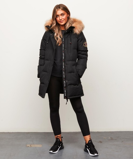 Alessandro Zavetti - Womens Goshawa Puffer Parka Jacket BLACK