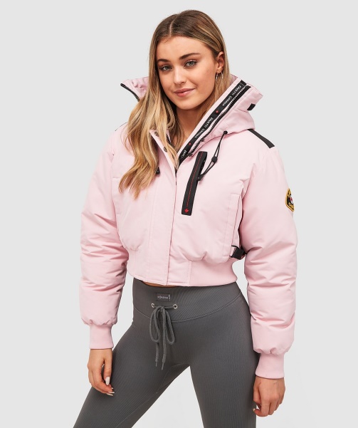 Pink Womens Gabellia Crop Bomber Jacket - Alessandro Zavetti