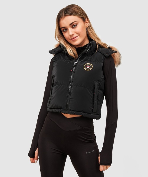 Black Womens Bellucci 2.0 Cropped Gilet - Alessandro Zavetti