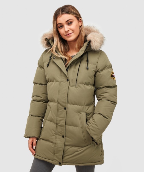 Womens Goshawa Puffer Parka Jacket Green - Alessandro Zavetti