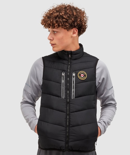 Black Junior Meslin Puffer Gilet - Alessandro Zavetti