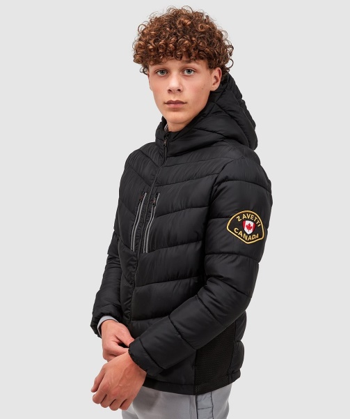 Junior Meslin Hybrid Puffer Jacket Alessandro Zavetti - Black