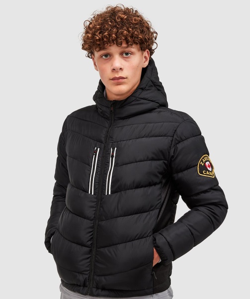 Junior Meslin Hybrid Puffer Jacket Alessandro Zavetti - Black