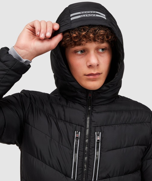 Junior Meslin Hybrid Puffer Jacket Alessandro Zavetti - Black